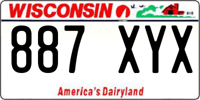 WI license plate 887XYX