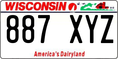 WI license plate 887XYZ