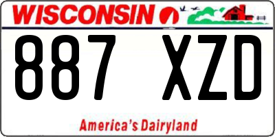 WI license plate 887XZD