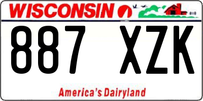 WI license plate 887XZK