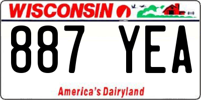 WI license plate 887YEA