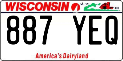 WI license plate 887YEQ