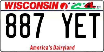 WI license plate 887YET
