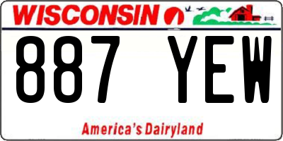 WI license plate 887YEW