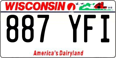 WI license plate 887YFI