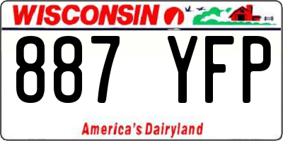 WI license plate 887YFP