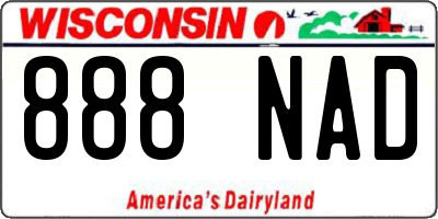 WI license plate 888NAD