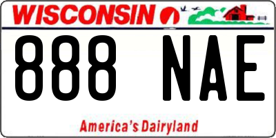 WI license plate 888NAE