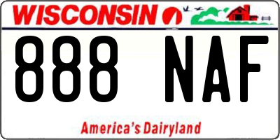 WI license plate 888NAF