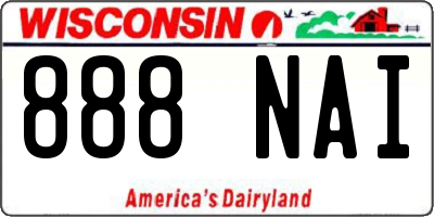 WI license plate 888NAI
