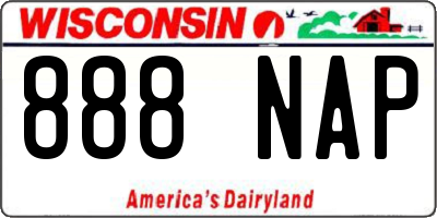 WI license plate 888NAP