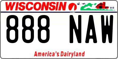 WI license plate 888NAW