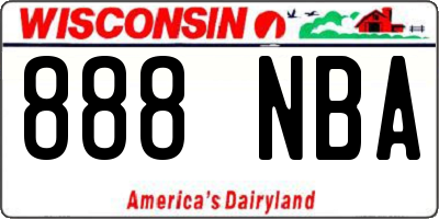 WI license plate 888NBA