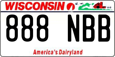 WI license plate 888NBB