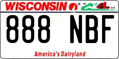 WI license plate 888NBF