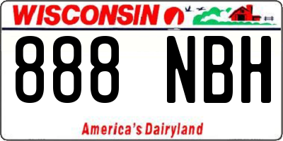 WI license plate 888NBH