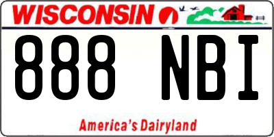 WI license plate 888NBI