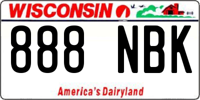 WI license plate 888NBK