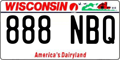 WI license plate 888NBQ