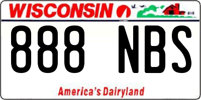WI license plate 888NBS