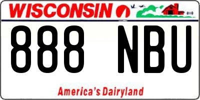WI license plate 888NBU