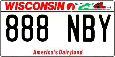 WI license plate 888NBY