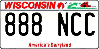 WI license plate 888NCC
