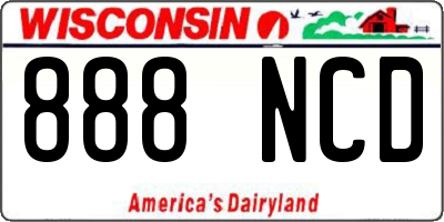 WI license plate 888NCD