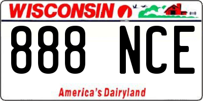 WI license plate 888NCE
