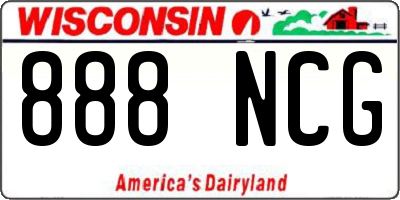 WI license plate 888NCG