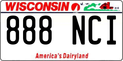 WI license plate 888NCI