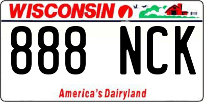 WI license plate 888NCK