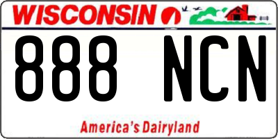 WI license plate 888NCN