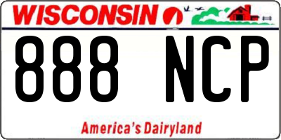 WI license plate 888NCP