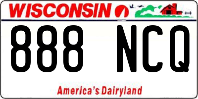 WI license plate 888NCQ