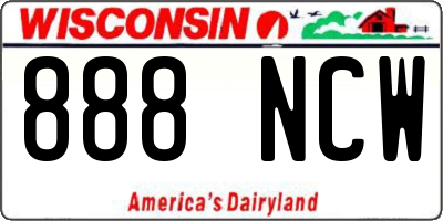 WI license plate 888NCW