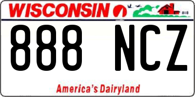 WI license plate 888NCZ