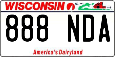 WI license plate 888NDA