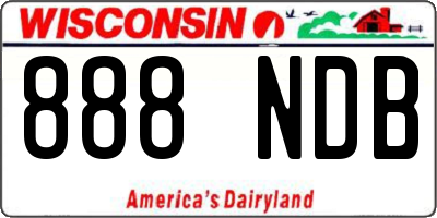 WI license plate 888NDB