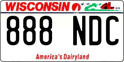 WI license plate 888NDC