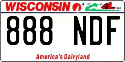 WI license plate 888NDF