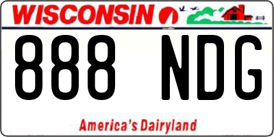 WI license plate 888NDG