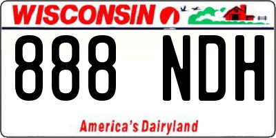 WI license plate 888NDH