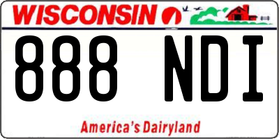 WI license plate 888NDI