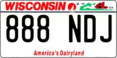WI license plate 888NDJ