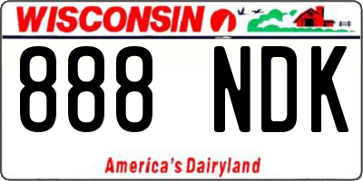 WI license plate 888NDK
