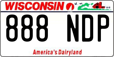 WI license plate 888NDP