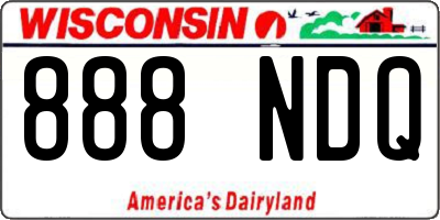WI license plate 888NDQ