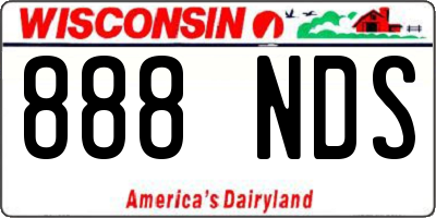 WI license plate 888NDS