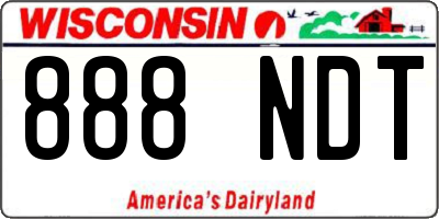 WI license plate 888NDT
